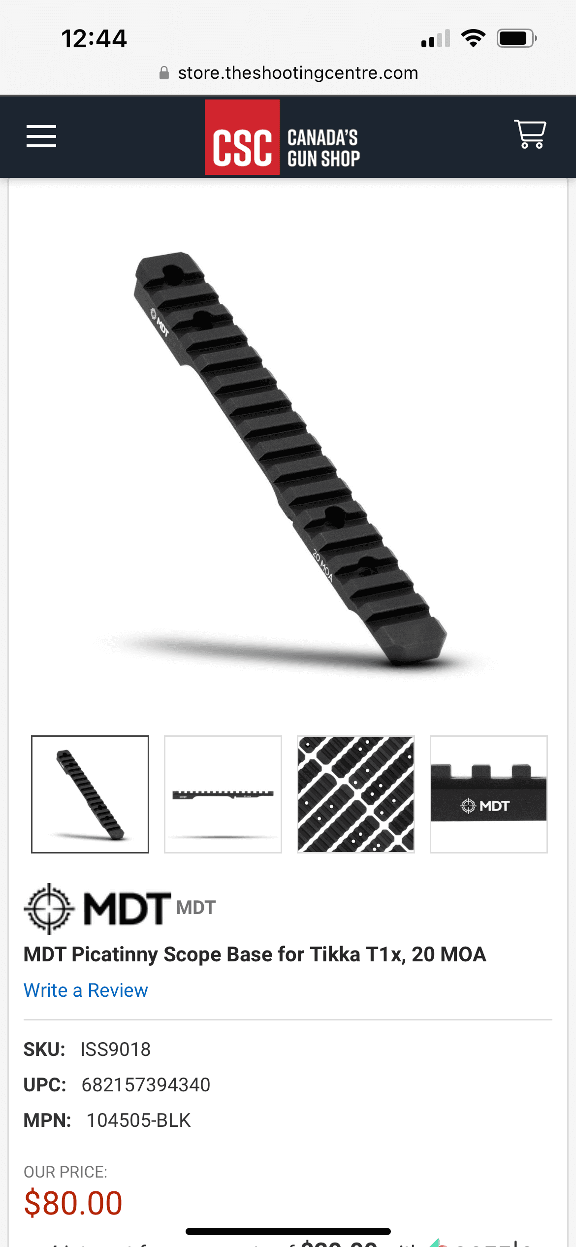 Photo of New Tikka T1X  Picatinny Scope Base 