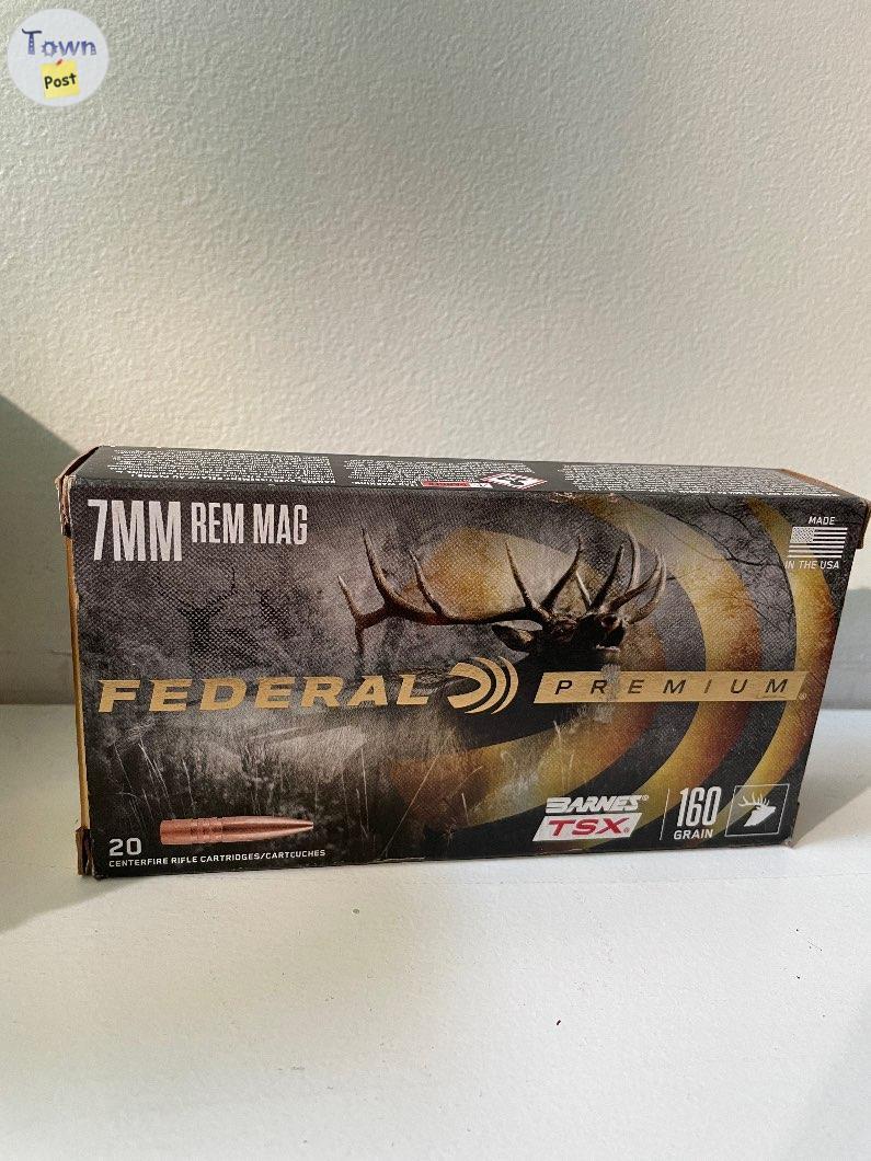 Photo of One box of 7mm Rem Mag Federal Premium with Barnes TSX 160gr