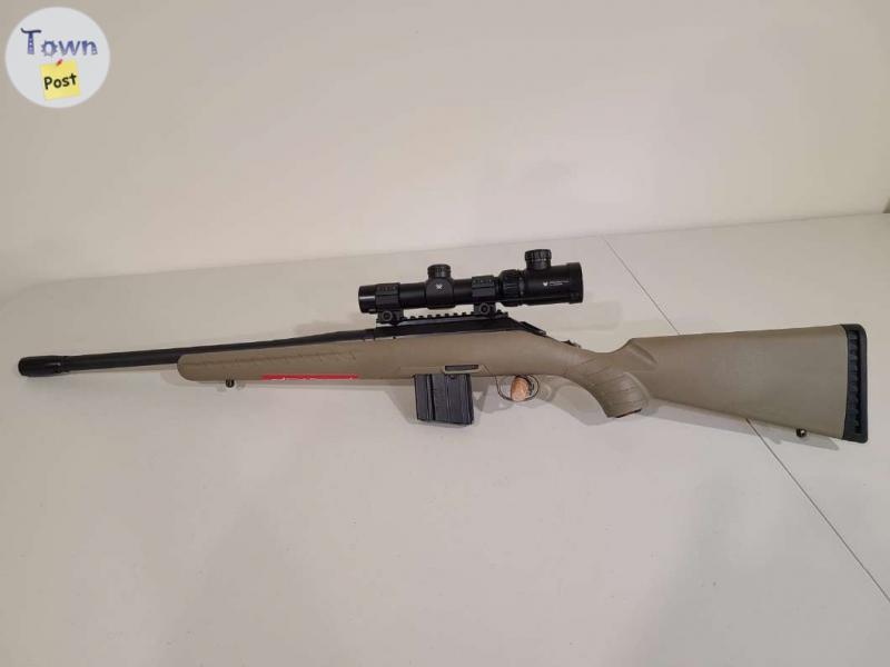 Photo of Ruger American Ranch 7.62x39, muzzle brake, Vortex Crossfire2 scope with Vortex rings, accepts 7.62x39 AR mags