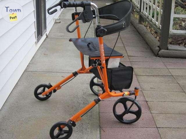 Photo of IMMACULATE ORANGE HUGO SIDEKICK ROLLATOR WALKER FOR SALE